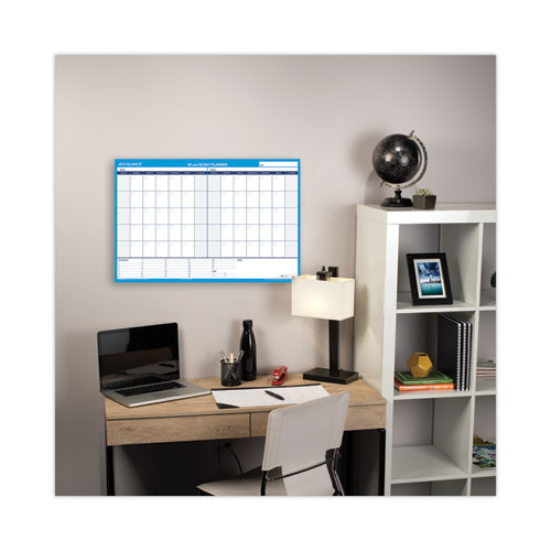 Image of AT-A-GLANCE® 30/60-Day Undated Horizontal Erasable Wall Planner, 36 X 24, White/blue Sheets, Undated