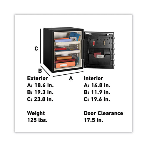 Image of Sentry® Safe Fire-Safe With Digital Keypad Access, 2 Cu Ft, 18.67w X 19.38d X 23.88h, Black