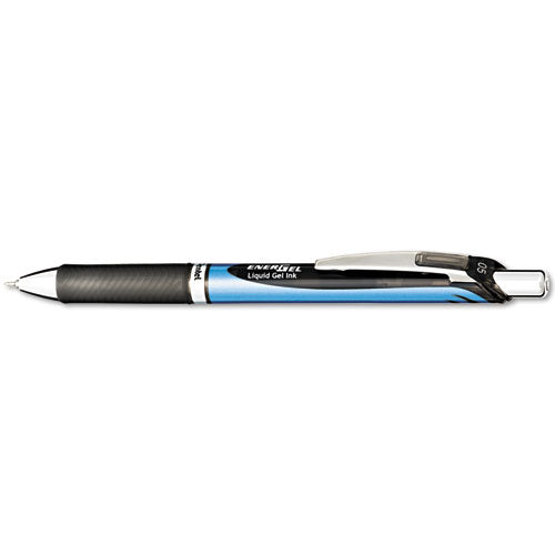 Image of Pentel® EnerGel RTX Gel Pen, Retractable, Fine 0.5 mm, Black Ink, Black/Blue Barrel