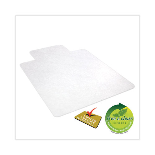 Image of deflecto® EconoMat All Day Use Chair Mat for Hard Floors, Flat Packed, 46 x 60, Lipped, Clear