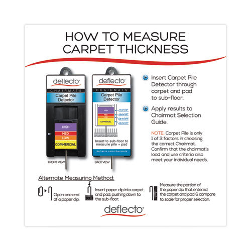 Image of deflecto® Supermat Frequent Use Chair Mat For Medium Pile Carpet, 36 X 48, Rectangular, Clear