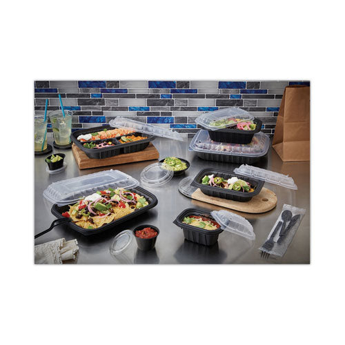 Image of Pactiv Evergreen EarthChoice Entree2Go Takeout Container, 24 oz, 8.66 x 5.75 x 1.97, Black, Plastic, 300/Carton