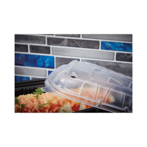Image of Pactiv Evergreen EarthChoice Entree2Go Takeout Container Vented Lid, 8.67 x 5.75 x 0.98, Clear, Plastic, 300/Carton