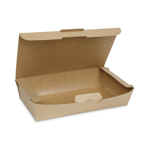 Image of Pactiv Evergreen EarthChoice Tamper Evident OneBox Paper Box, 9 x 4.85 x 2, Brown, 100/Carton