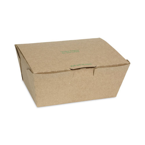 Image of Pactiv Evergreen EarthChoice Tamper Evident OneBox Paper Box, 6.54 x 4.5 x 3.25, Brown, 160/Carton