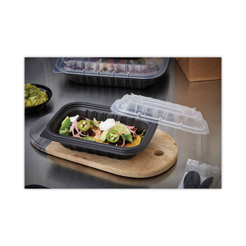 Image of Pactiv Evergreen EarthChoice Entree2Go Takeout Container, 24 oz, 8.66 x 5.75 x 1.97, Black, Plastic, 300/Carton