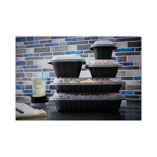 Image of Pactiv Evergreen EarthChoice Entree2Go Takeout Container, 48 oz, 11.75 x 8.75 x 1.61, Black, Plastic, 200/Carton
