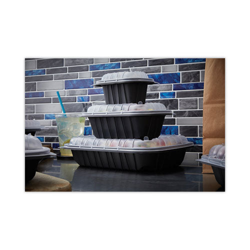 Image of Pactiv Evergreen EarthChoice Entree2Go Takeout Container, 32 oz, 8.66 x 5.75 x 2.72, Black, Plastic, 300/Carton