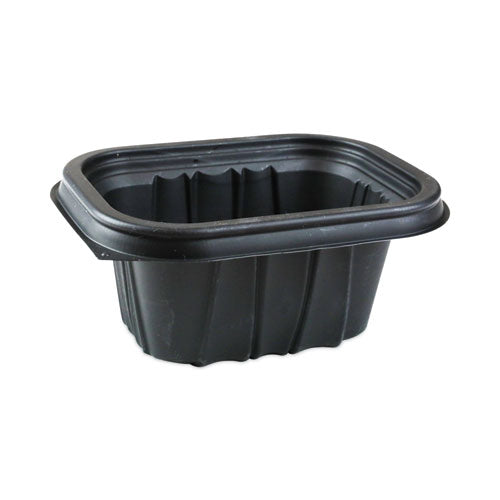 Image of Pactiv Evergreen EarthChoice Entree2Go Takeout Container, 12 oz, 5.65 x 4.25 x 2.57, Black, Plastic, 600/Carton