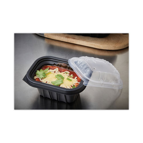 Image of Pactiv Evergreen EarthChoice Entree2Go Takeout Container, 12 oz, 5.65 x 4.25 x 2.57, Black, Plastic, 600/Carton