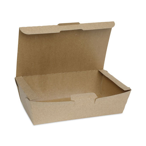 Image of Pactiv Evergreen EarthChoice Tamper Evident OneBox Paper Box, 9.04 x 4.85 x 2.75, Brown, 162/Carton