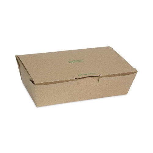 Image of Pactiv Evergreen EarthChoice Tamper Evident OneBox Paper Box, 9.04 x 4.85 x 2.75, Brown, 162/Carton