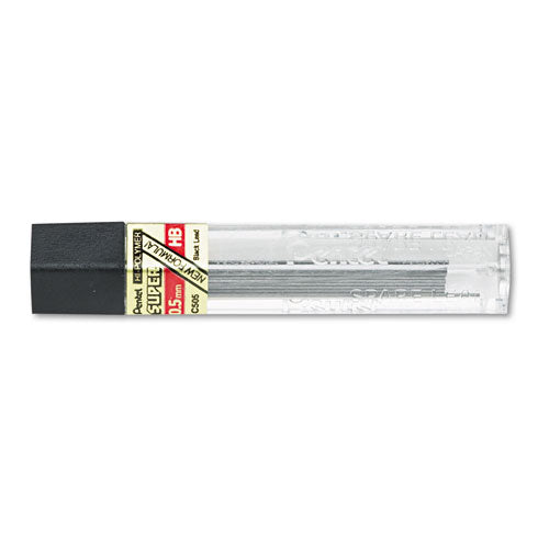 Image of Pentel® Super Hi-Polymer Lead Refills, 0.5 Mm, Hb, Black, 12/tube