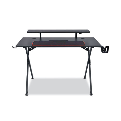 Image of Emerge Vizon Gaming Desk with Raised Monitor Platform and Six-Color LED Lighting Strip, 47.2" x 26.6" x 35", Black