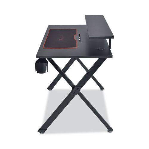 Image of Emerge Vizon Gaming Desk with Raised Monitor Platform and Six-Color LED Lighting Strip, 47.2" x 26.6" x 35", Black