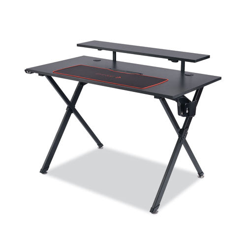 Image of Emerge Vizon Gaming Desk with Raised Monitor Platform and Six-Color LED Lighting Strip, 47.2" x 26.6" x 35", Black