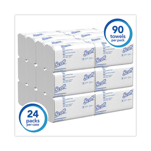 Image of Scott® Slimfold Towels, 1-Ply, 7.5 x 11.6, White, 90/Pack, 24 Packs/Carton