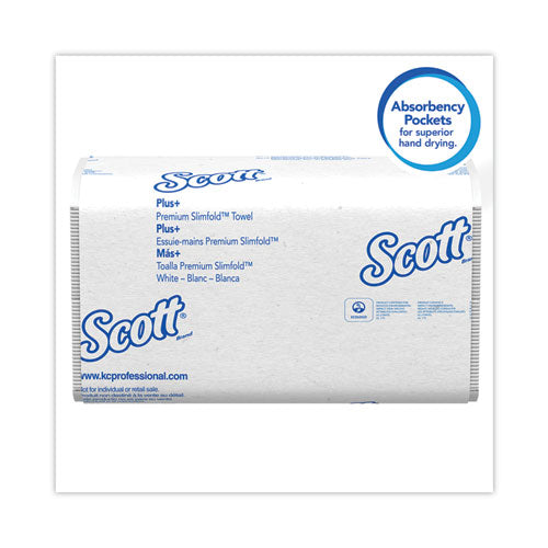Image of Scott® Slimfold Towels, 1-Ply, 7.5 x 11.6, White, 90/Pack, 24 Packs/Carton