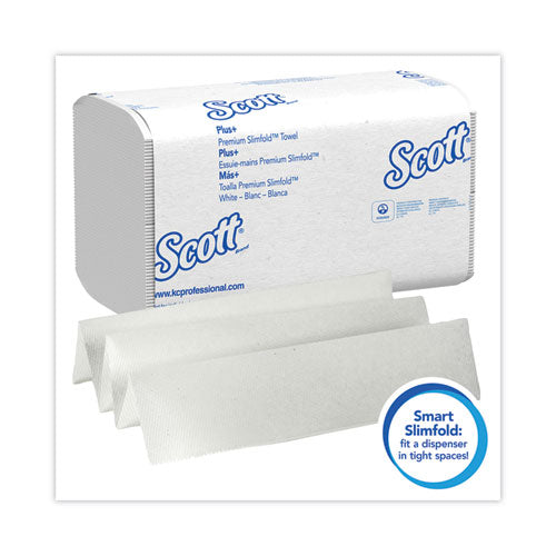 Image of Scott® Slimfold Towels, 1-Ply, 7.5 x 11.6, White, 90/Pack, 24 Packs/Carton