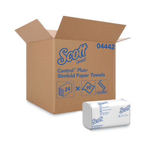 Image of Scott® Slimfold Towels, 1-Ply, 7.5 x 11.6, White, 90/Pack, 24 Packs/Carton