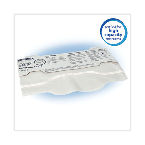 Image of Scott® Personal Seats Sanitary Toilet Seat Covers, 15 X 18, White, 125/pack, 24 Packs/carton