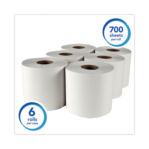Image of Scott® Essential Roll Center-Pull Towels, 1-Ply, 8 x 12, White, 700/Roll, 6 Rolls/Carton