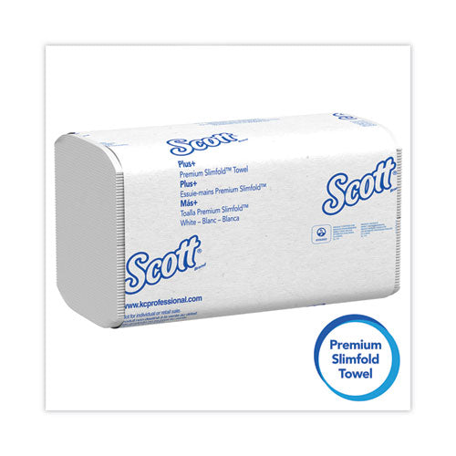 Image of Scott® Slimfold Towels, 1-Ply, 7.5 x 11.6, White, 90/Pack, 24 Packs/Carton