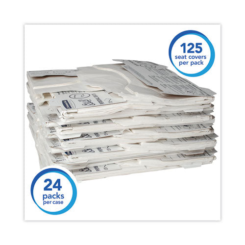 Image of Scott® Personal Seats Sanitary Toilet Seat Covers, 15 X 18, White, 125/pack, 24 Packs/carton