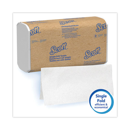 Image of Scott® Essential Single-Fold Towels, Absorbency Pockets, 9.3 x 10.5, 250/Pack, 16 Packs/Carton