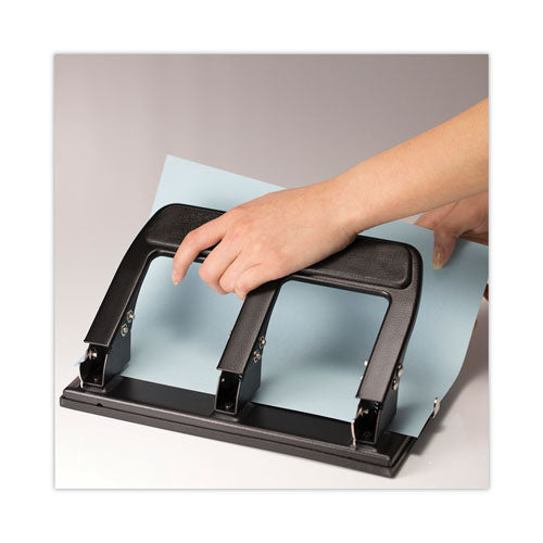 Image of Officemate 40-Sheet Three-Hole Punch With Padded Handle, 9/32" Holes, Black