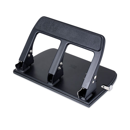 Image of Officemate 40-Sheet Three-Hole Punch With Padded Handle, 9/32" Holes, Black