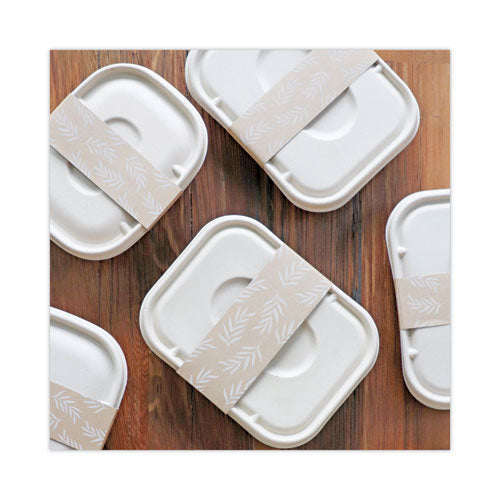 Image of World Centric® Fiber Lids for Fiber Containers, 7.8 x 10.1 x 0.5, Natural, Paper, 400/Carton