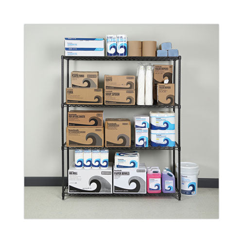 Image of Alera® All-Purpose Wire Shelving Starter Kit, Four-Shelf, 60w x 18d x 72h, Black Anthracite Plus