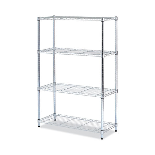 Image of Alera® Residential Wire Shelving, Four-Shelf, 36w X 14d X 54h, Silver