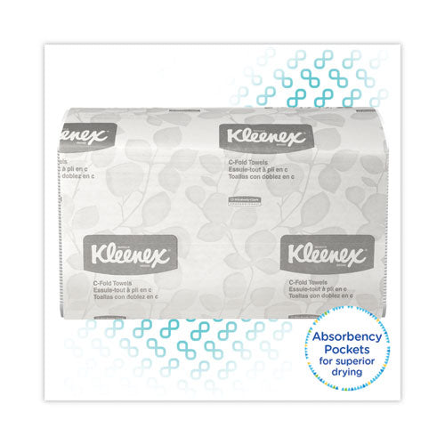Image of Kleenex® C-Fold Paper Towels, 1-Ply, 10.13 x 13.15, White, 150/Pack, 16 Packs/Carton