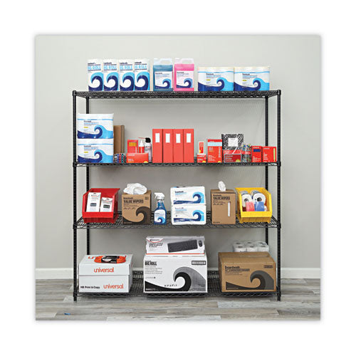 Image of Alera® BA Plus Wire Shelving Kit, Four-Shelf, 72w x 24d x 72h, Black Anthracite Plus