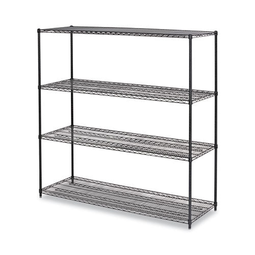 Image of Alera® BA Plus Wire Shelving Kit, Four-Shelf, 72w x 24d x 72h, Black Anthracite Plus