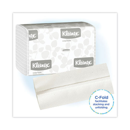 Image of Kleenex® C-Fold Paper Towels, 1-Ply, 10.13 x 13.15, White, 150/Pack, 16 Packs/Carton