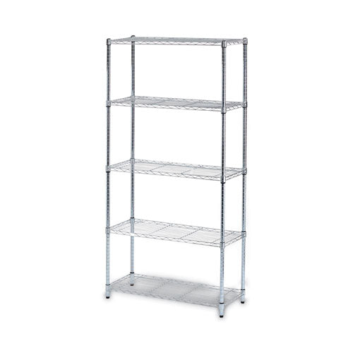 Image of Alera® Residential Wire Shelving, Five-Shelf, 36w X 14d X 72h, Silver