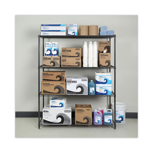 Image of Alera® All-Purpose Wire Shelving Starter Kit, Four-Shelf, 60w x 24d x 72h, Black Anthracite Plus