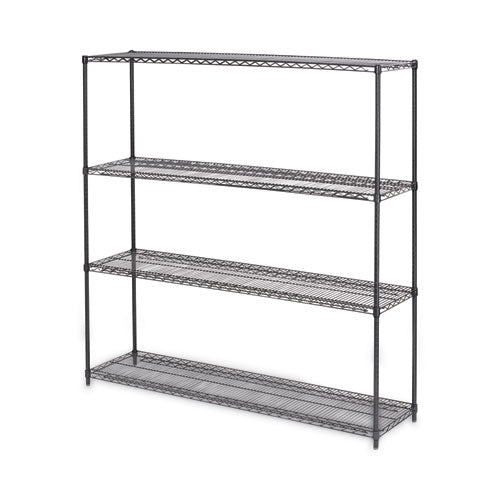 Image of Alera® BA Plus Wire Shelving Kit, Four-Shelf, 72w x 18d x 72h, Black Anthracite Plus