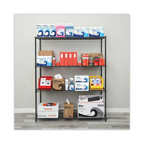 Image of Alera® All-Purpose Wire Shelving Starter Kit, Four-Shelf, 60w x 24d x 72h, Black Anthracite Plus