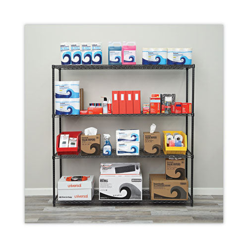 Image of Alera® BA Plus Wire Shelving Kit, Four-Shelf, 72w x 18d x 72h, Black Anthracite Plus