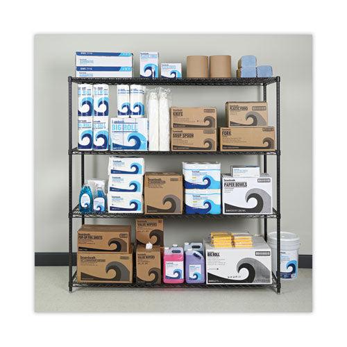 Image of Alera® BA Plus Wire Shelving Kit, Four-Shelf, 72w x 24d x 72h, Black Anthracite Plus