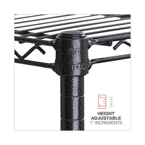 Image of Alera® All-Purpose Wire Shelving Starter Kit, Four-Shelf, 60w x 18d x 72h, Black Anthracite Plus