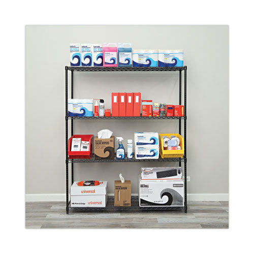 Image of Alera® All-Purpose Wire Shelving Starter Kit, Four-Shelf, 60w x 18d x 72h, Black Anthracite Plus