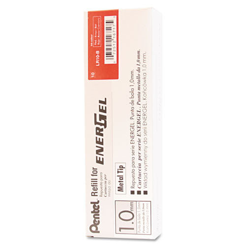 Image of Pentel® Refill For Pentel Energel Retractable Liquid Gel Pens, Bold Conical Tip, Red Ink