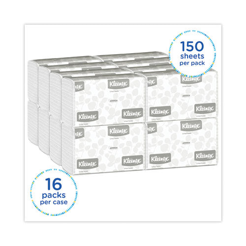 Image of Kleenex® C-Fold Paper Towels, 1-Ply, 10.13 x 13.15, White, 150/Pack, 16 Packs/Carton