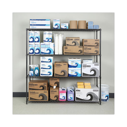 Image of Alera® BA Plus Wire Shelving Kit, Four-Shelf, 72w x 18d x 72h, Black Anthracite Plus