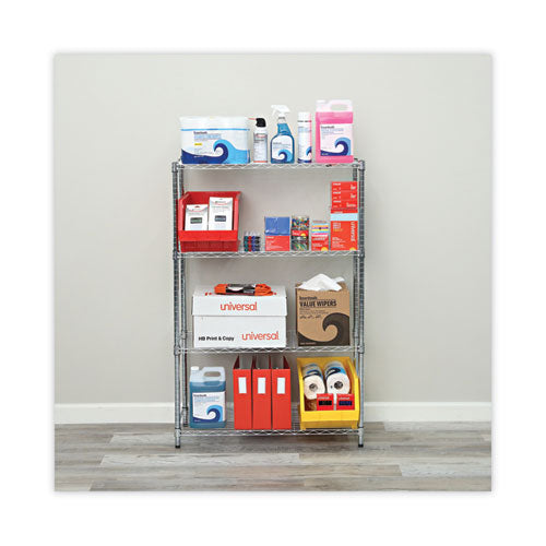 Image of Alera® Residential Wire Shelving, Four-Shelf, 36w X 14d X 54h, Silver